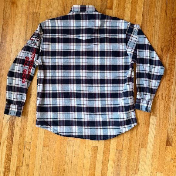 Wrangler x PBR (Professional Bull Riders) Plaid Western Shirt - Picture 2 of 10